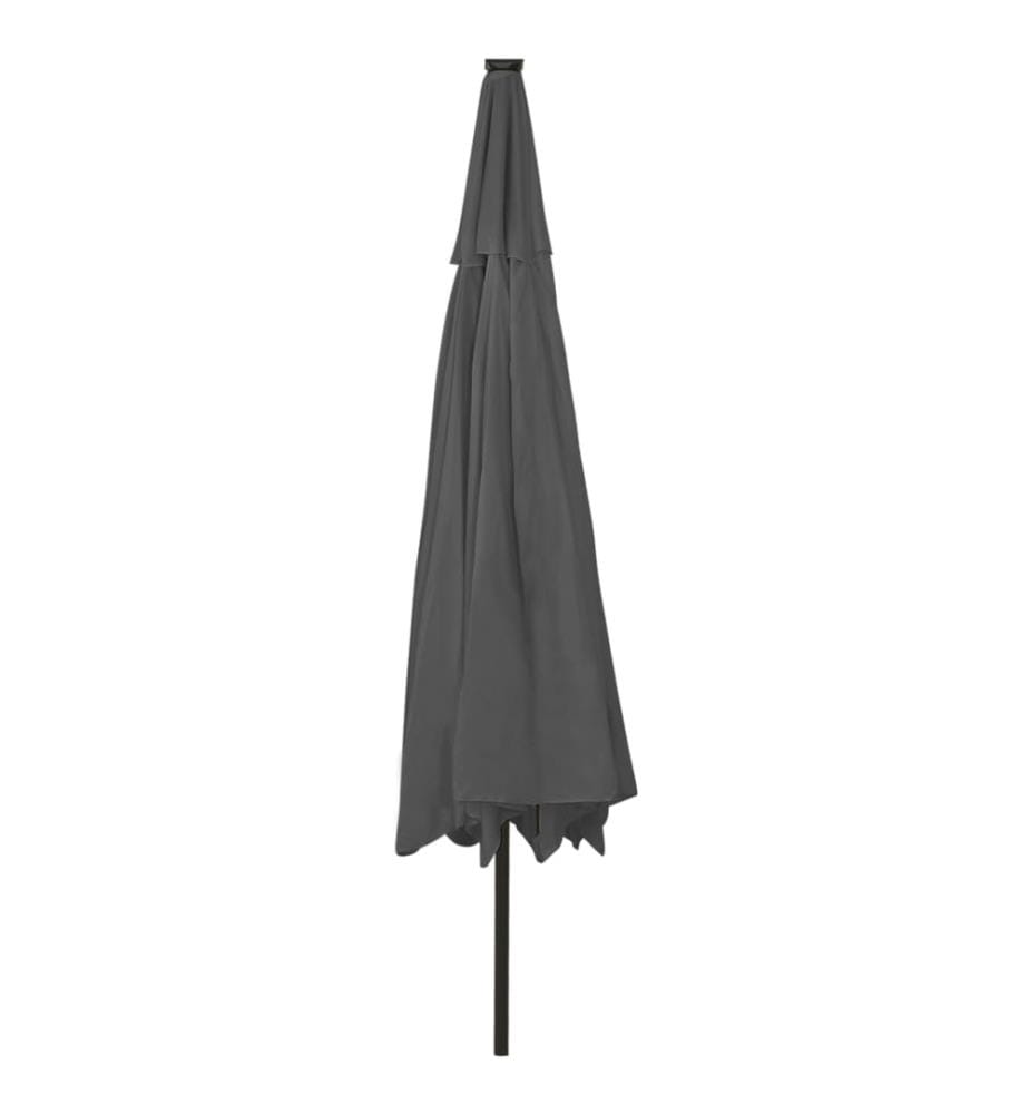 Sonnenschirm mit LED-Leuchten und Metallmast 400 cm Anthrazit