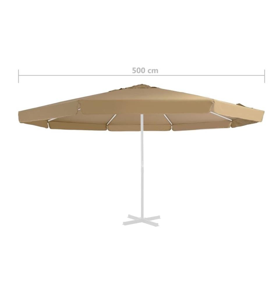Ersatzbezug für Sonnenschirm Taupe 500 cm