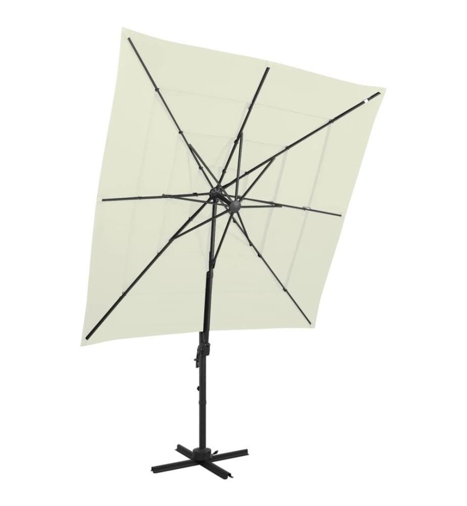 Sonnenschirm mit Aluminium-Mast 4-lagig Sandfarben 250x250 cm