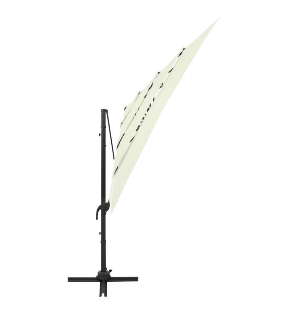 Sonnenschirm mit Aluminium-Mast 4-lagig Sandfarben 250x250 cm