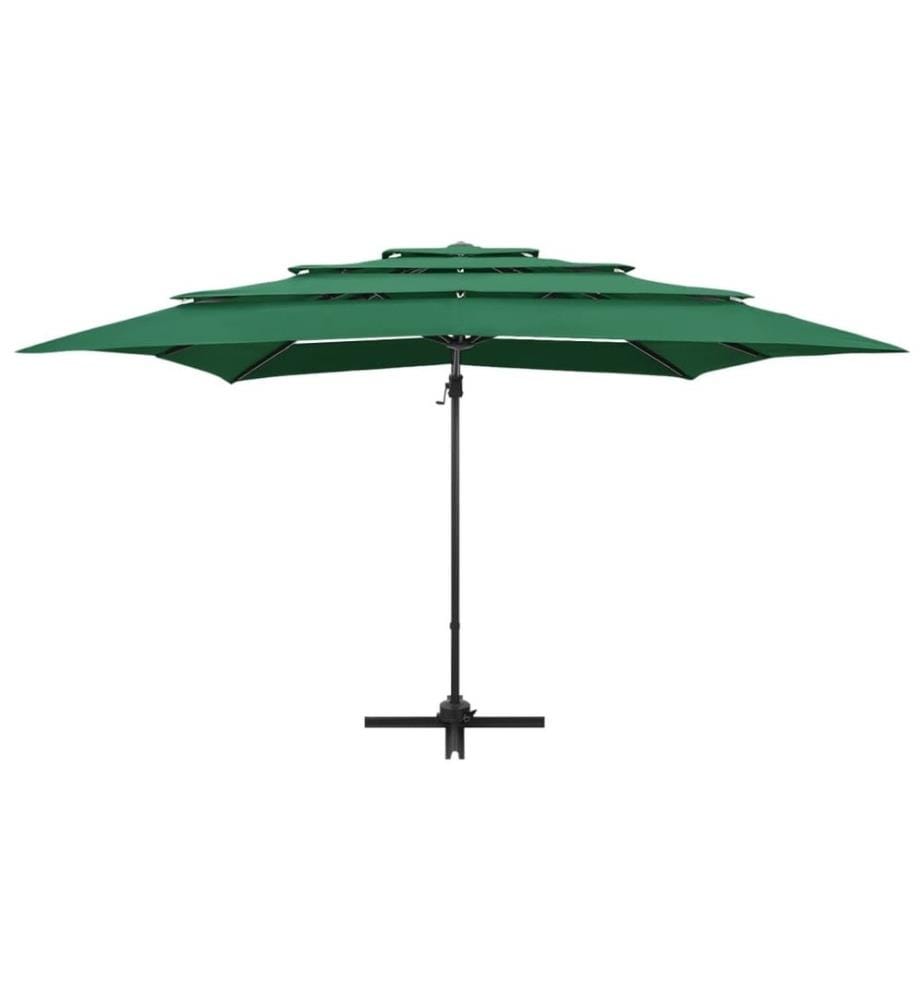 Sonnenschirm mit Aluminium-Mast 4-lagig Grün 250x250 cm