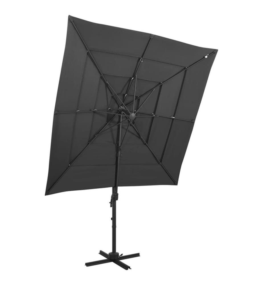 Sonnenschirm mit Aluminium-Mast 4-lagig Anthrazit 250x250 cm