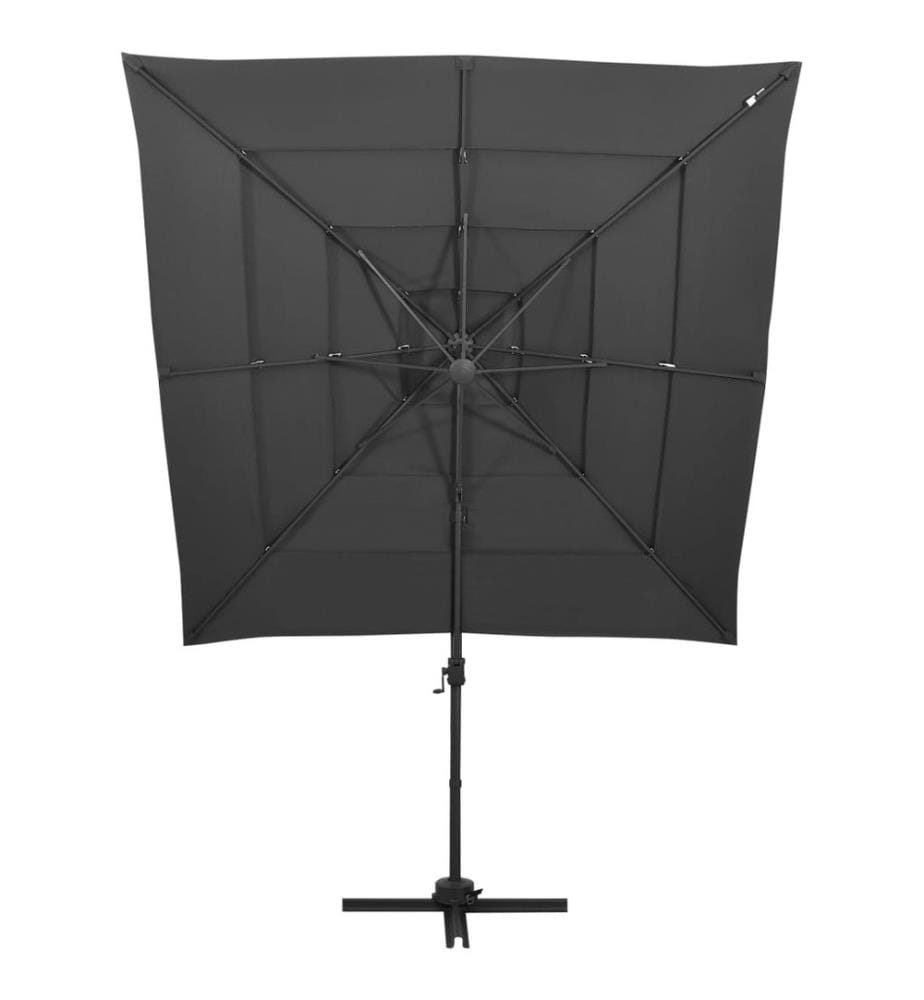 Sonnenschirm mit Aluminium-Mast 4-lagig Anthrazit 250x250 cm