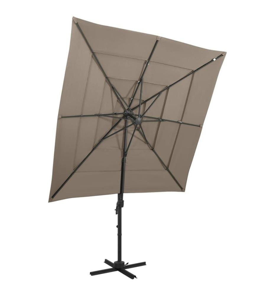 Sonnenschirm mit Aluminium-Mast 4-lagig Taupe 250x250 cm