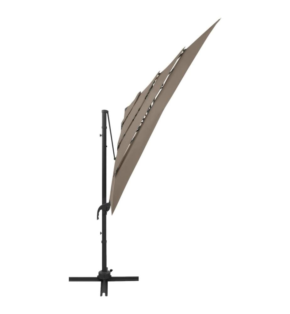 Sonnenschirm mit Aluminium-Mast 4-lagig Taupe 250x250 cm