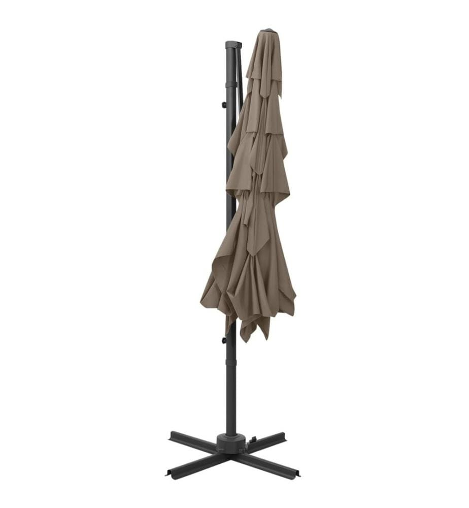 Sonnenschirm mit Aluminium-Mast 4-lagig Taupe 250x250 cm