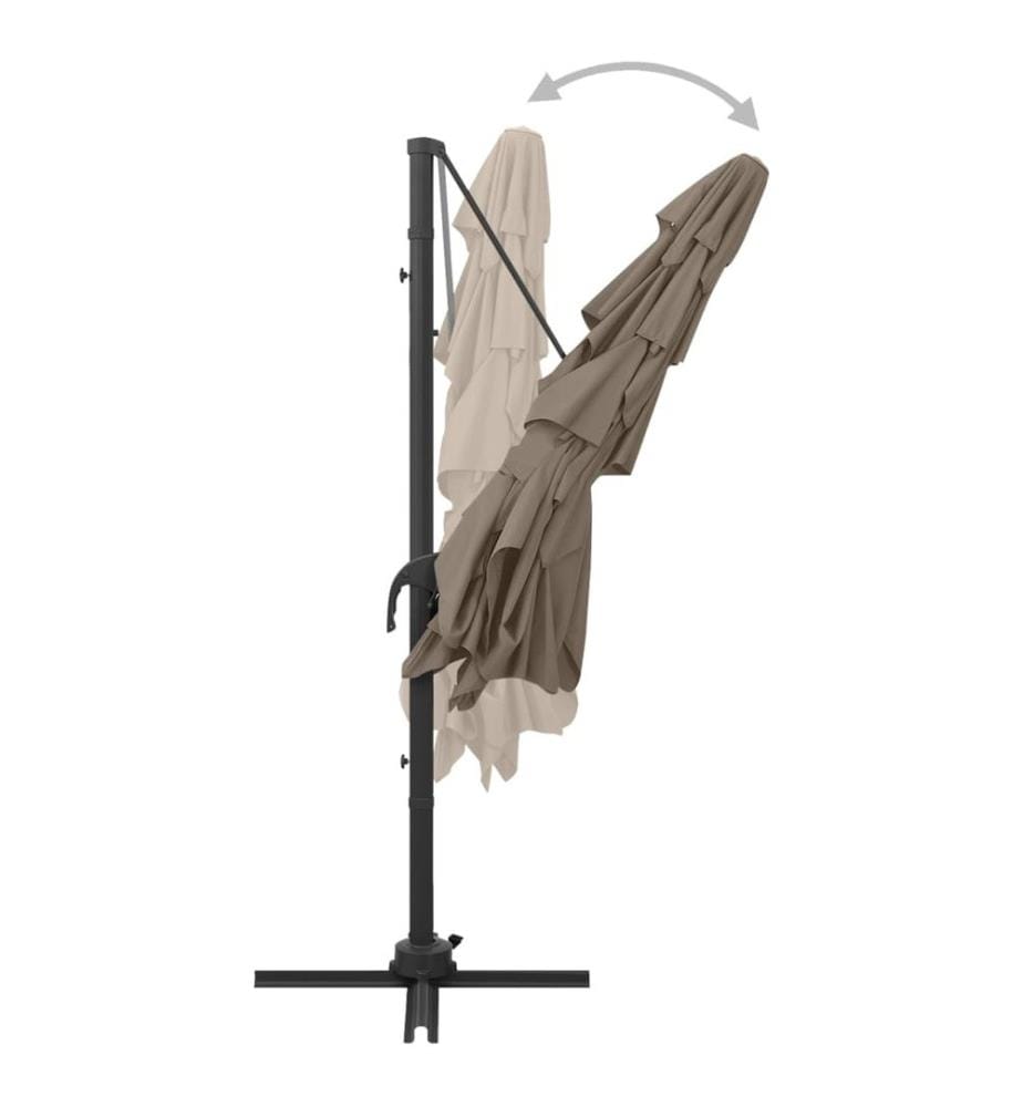 Sonnenschirm mit Aluminium-Mast 4-lagig Taupe 250x250 cm