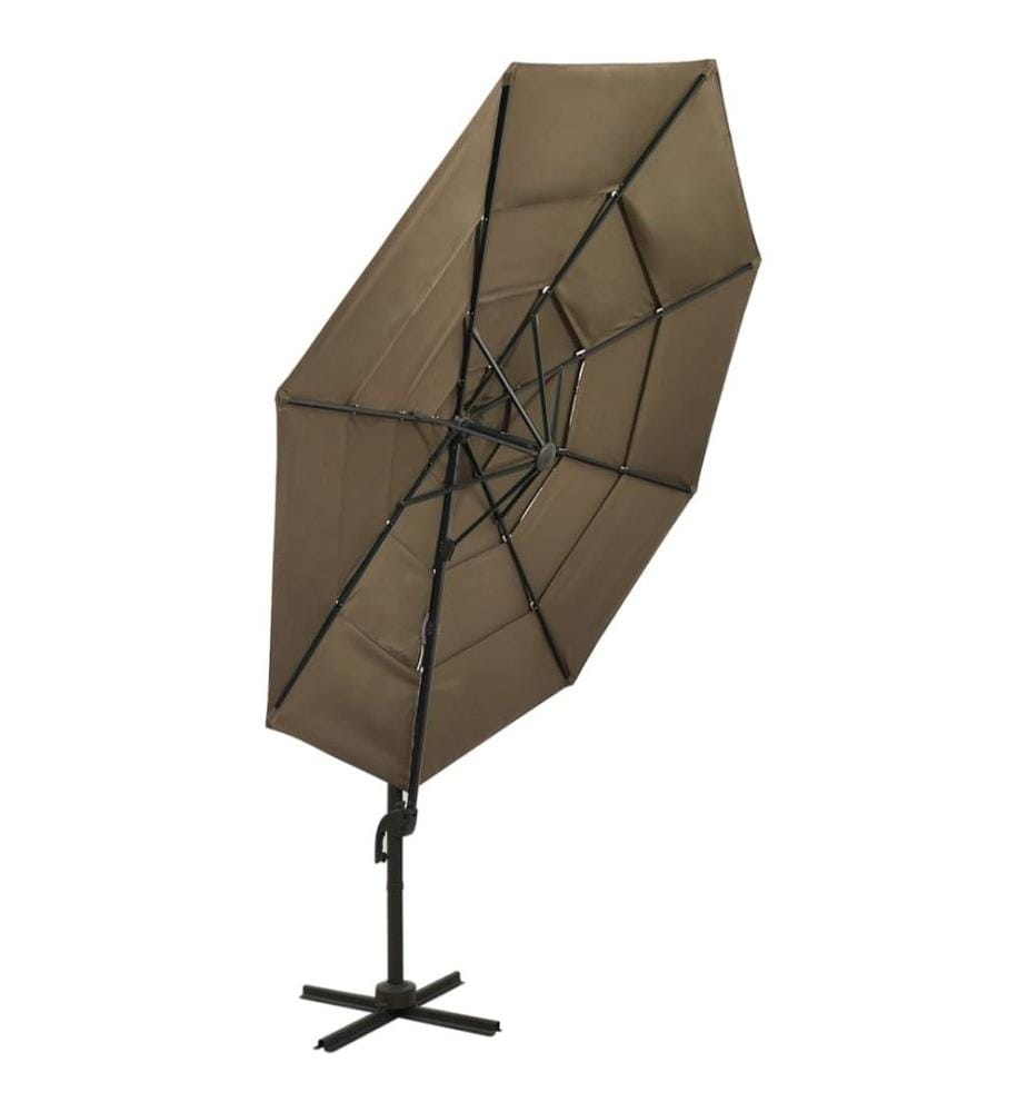 Sonnenschirm mit Aluminium-Mast 4-lagig Taupe 3x3 m