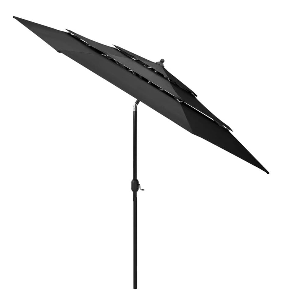 Sonnenschirm mit Aluminium-Mast 3-lagig Anthrazit 3 m
