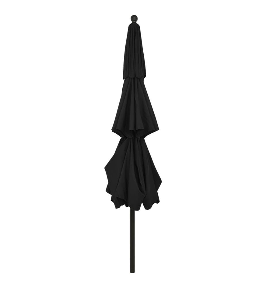 Sonnenschirm mit Aluminium-Mast 3-lagig Schwarz 3,5 m