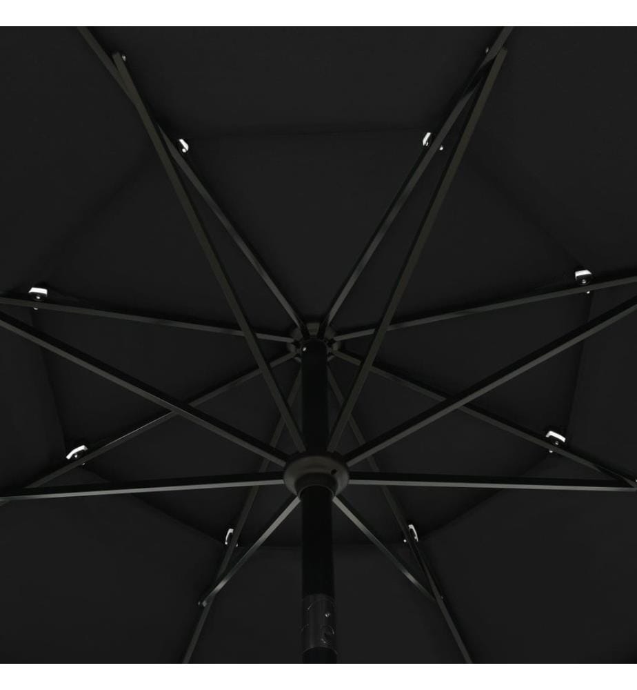 Sonnenschirm mit Aluminium-Mast 3-lagig Schwarz 3,5 m