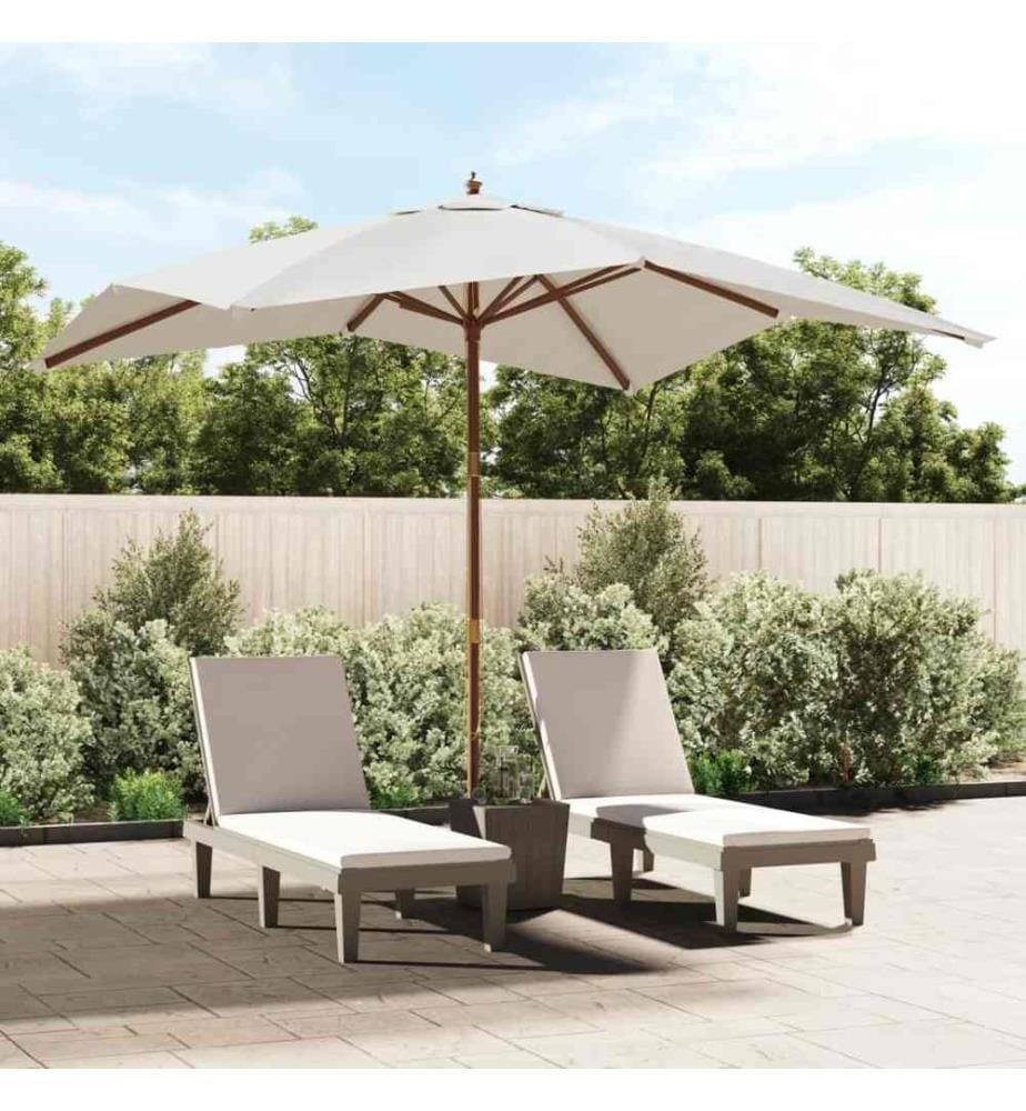 Sonnenschirm mit Holzmast Sandfarben 300x300x273 cm
