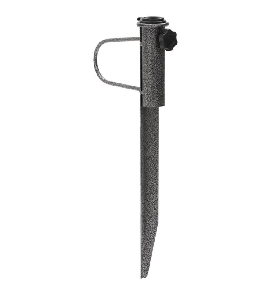 Supports de parasol avec piquets 2 pcs 19x42 cm acier galvanisé