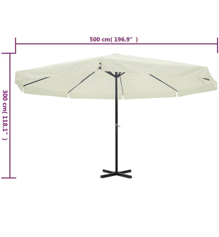 Sonnenschirm Weiss Aluminium 500 cm
