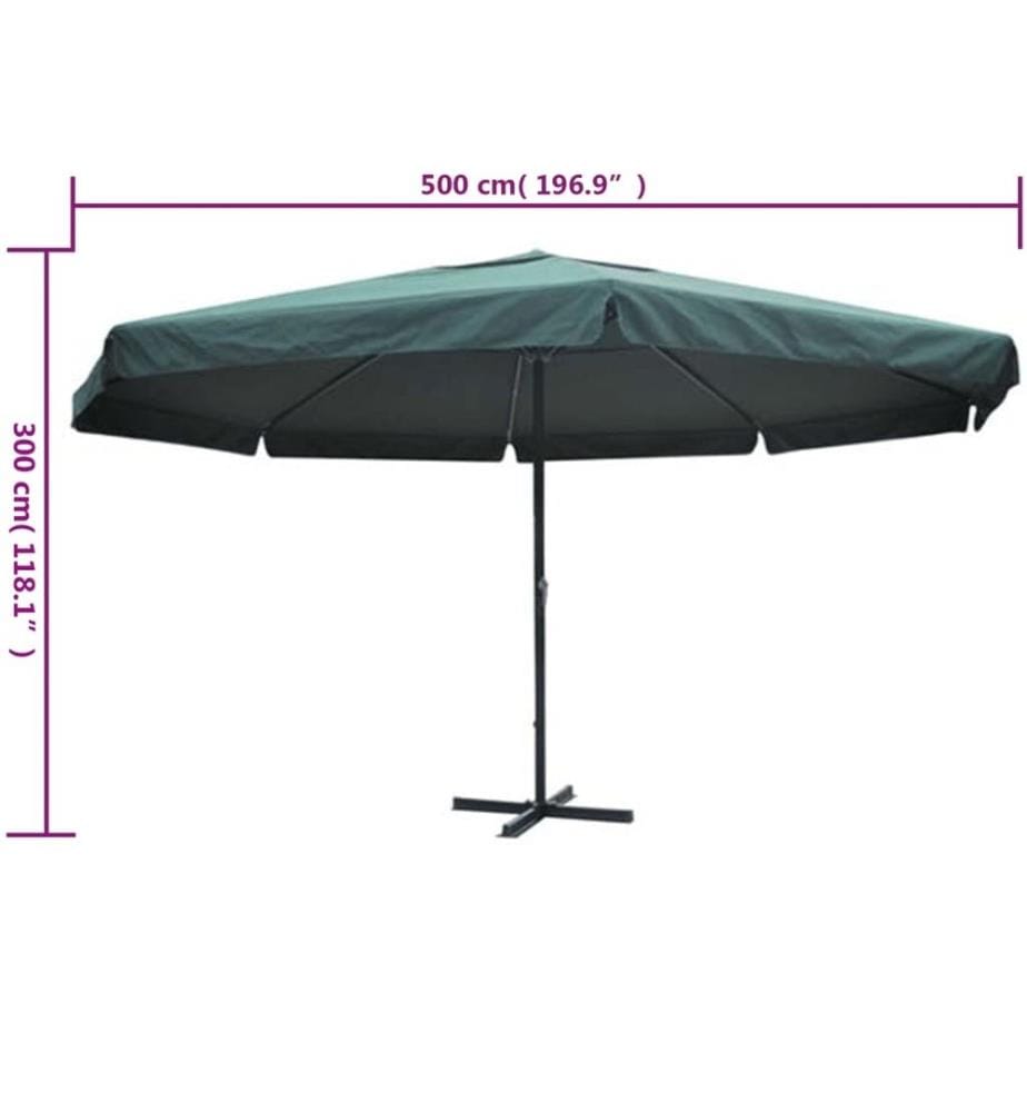 Sonnenschirm Grün Aluminium 500 cm