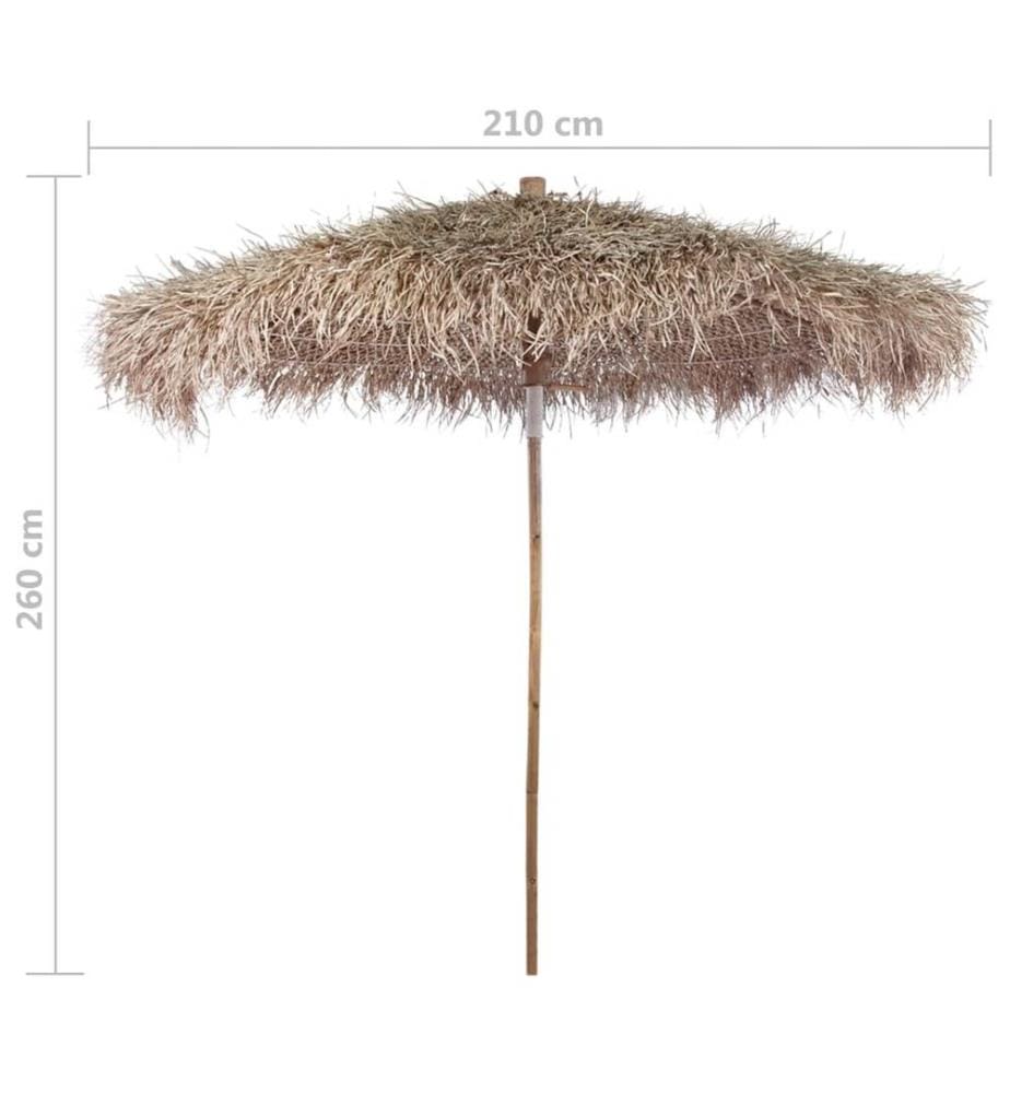 Parasol en bambou avec toit en feuille de bananier 210 cm