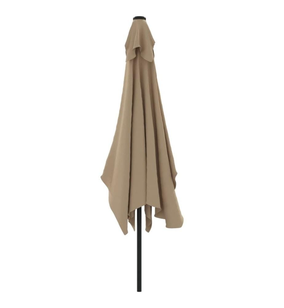 Parasol avec mât en métal 300 x 200 cm Taupe