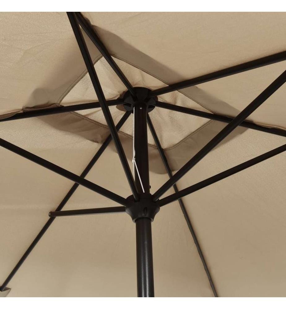 Parasol avec mât en métal 300 x 200 cm Taupe