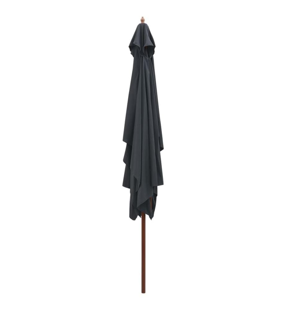 Sonnenschirm mit Holz-Mast 200×300 cm Anthrazit