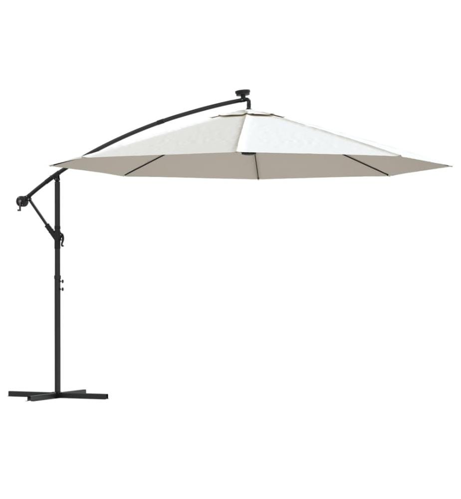 Parasol en porte-à-feux et poteau métallique 350 cm Sable