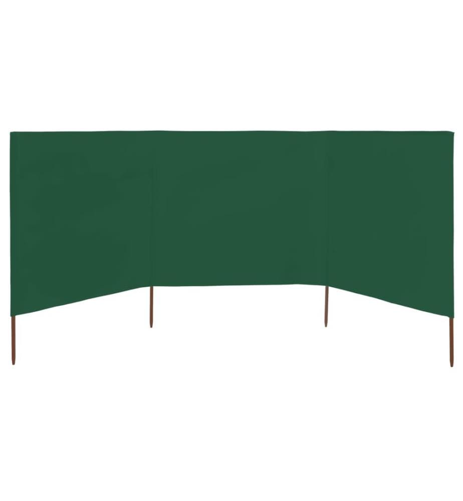 Paravent 3 panneaux Tissu 400 x 120 cm Vert
