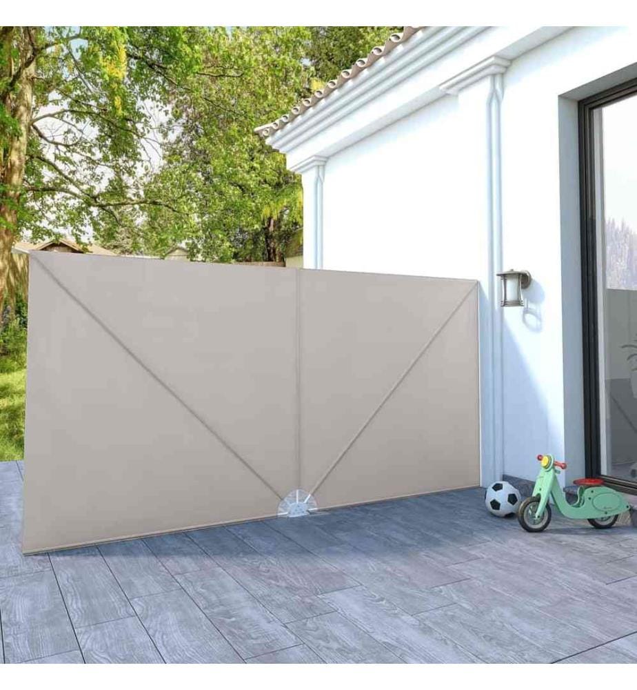 Auvent latéral pliable de terrasse Crème 400 x 200 cm