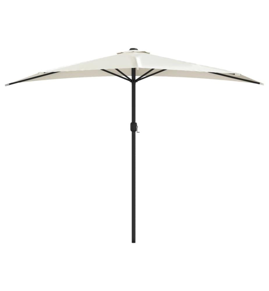 Parasol de balcon avec mât en aluminium Sable 300x155 cm Demi