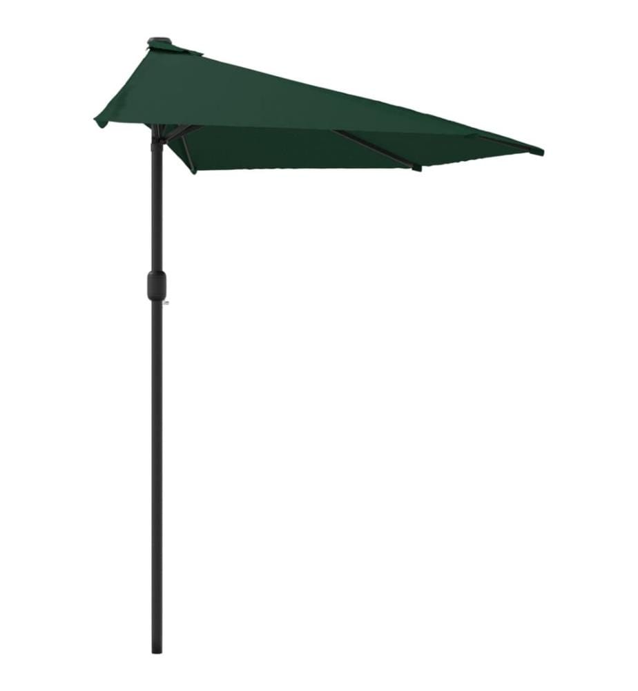 Balkon-Sonnenschirm mit Alu-Mast Grün 300x155 cm Halbrund