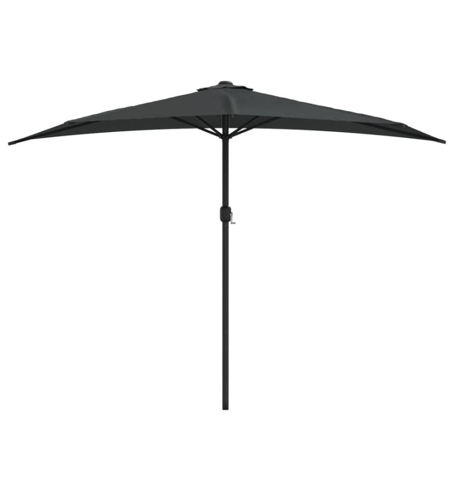Balkon-Sonnenschirm mit Alu-Mast Anthrazit 300x155 cm Halbrund