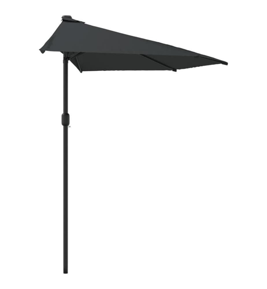 Balkon-Sonnenschirm mit Alu-Mast Anthrazit 300x155 cm Halbrund