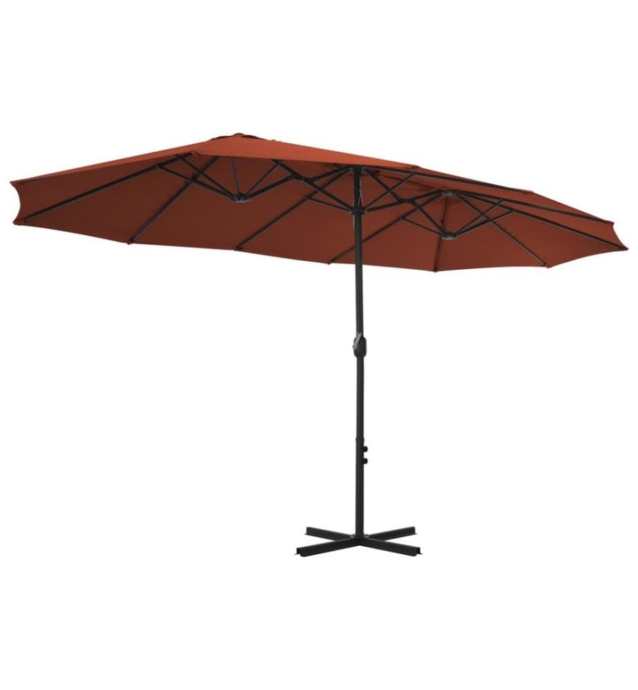 Sonnenschirm mit Aluminium-Mast 460x270 cm Terracotta-Rot