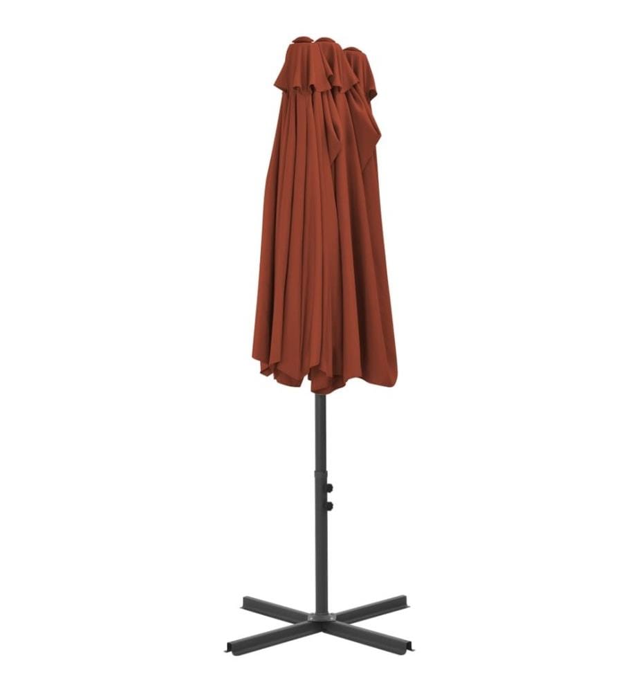 Sonnenschirm mit Aluminium-Mast 460x270 cm Terracotta-Rot