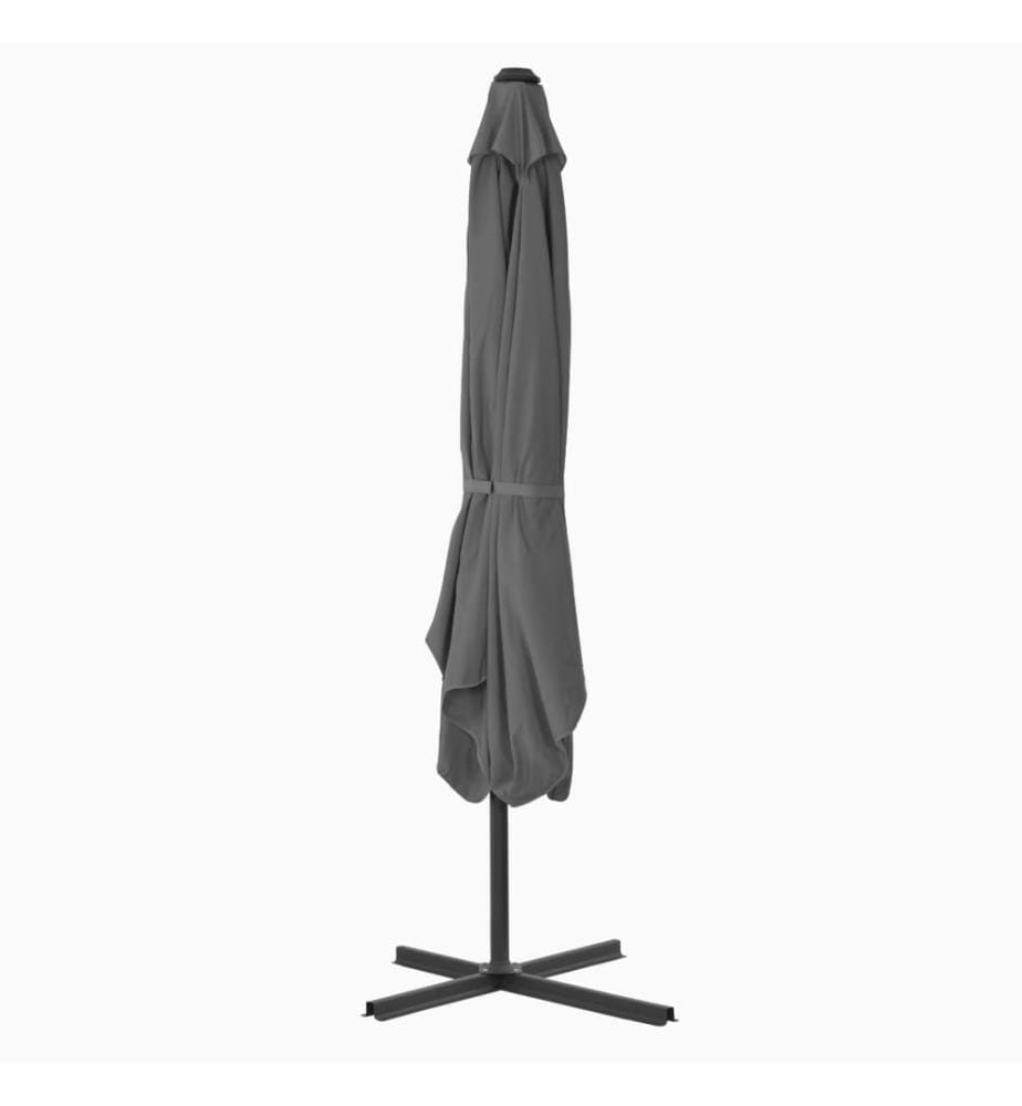 Parasol d'extérieur avec mât en acier 250 x 250 cm Anthracite