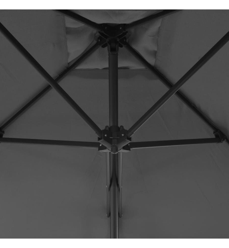 Parasol d'extérieur avec mât en acier 250 x 250 cm Anthracite