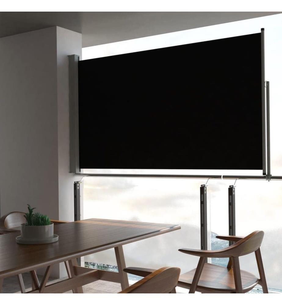 Ausziehbare Seitenmarkise 140x300 cm Schwarz