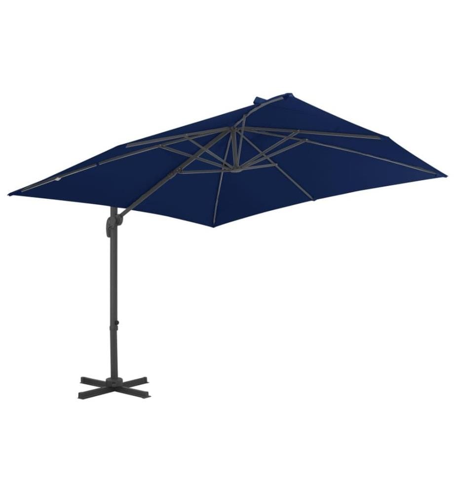 Ampelschirm mit Aluminium-Mast 3x3 cm Azurblau