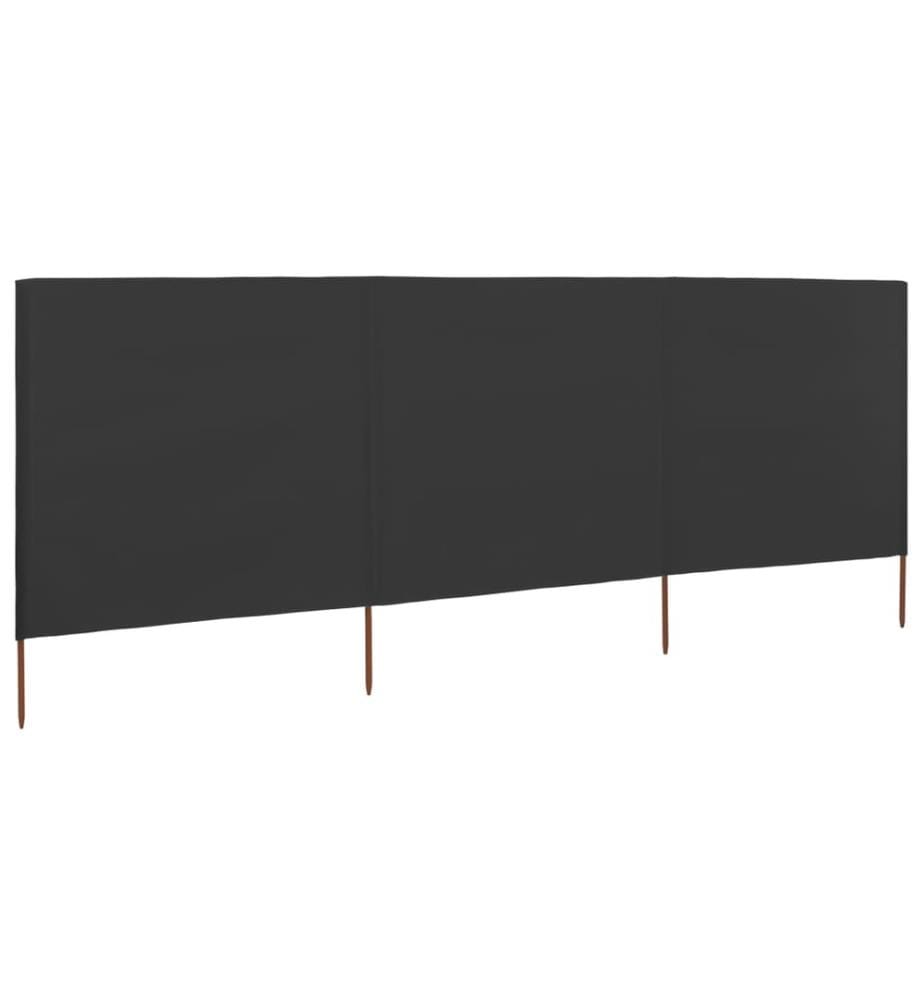 Paravent 3 panneaux Tissu 400 x 160 cm Anthracite