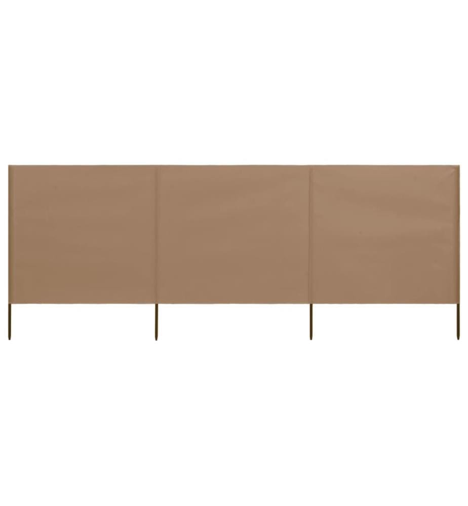Paravent 3 panneaux Tissu 400 x 160 cm Taupe