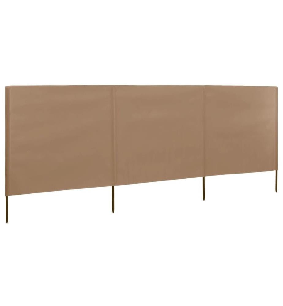 Paravent 3 panneaux Tissu 400 x 160 cm Taupe