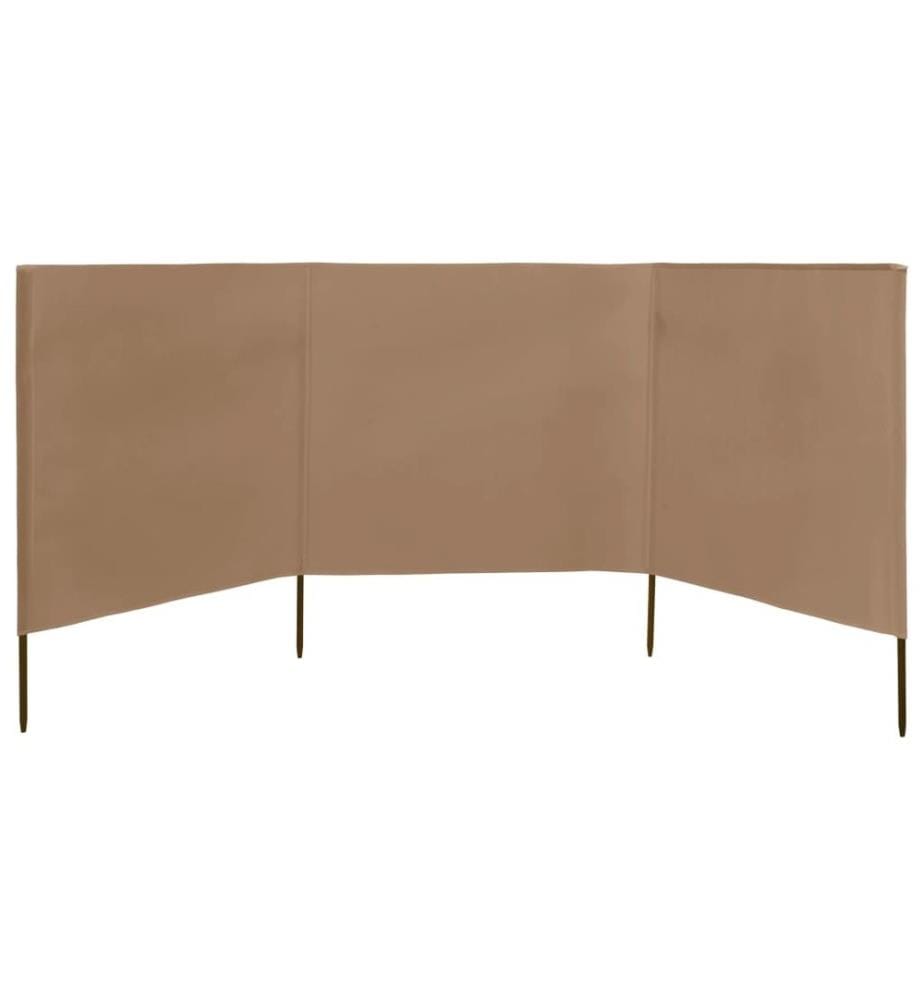 Paravent 3 panneaux Tissu 400 x 160 cm Taupe