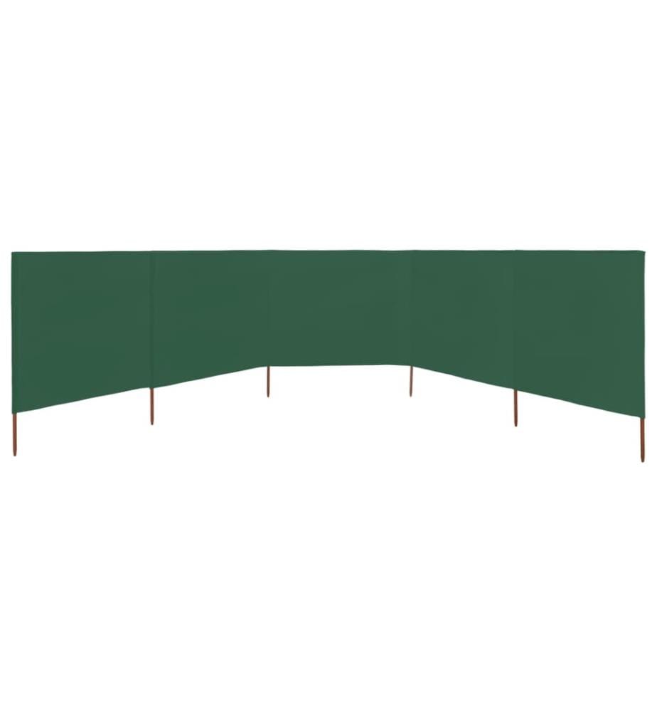 Paravent 5 panneaux Tissu 600 x 120 cm Vert