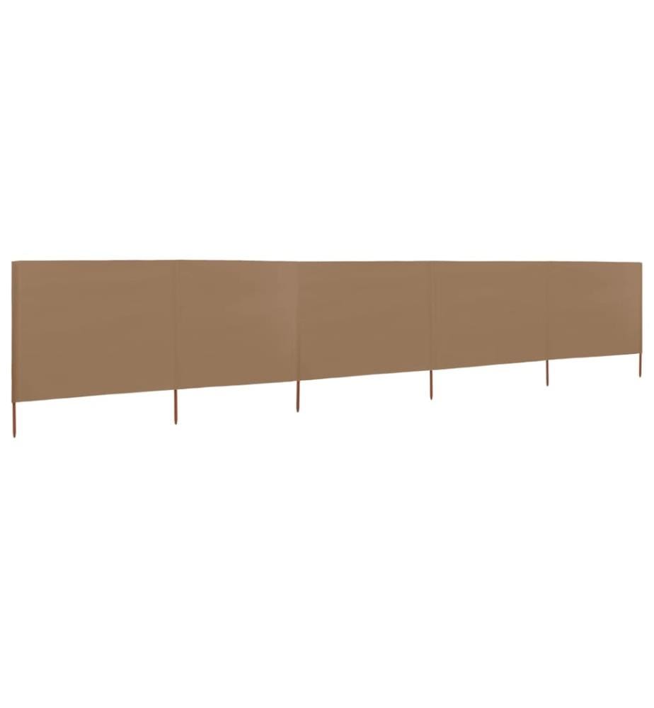 Paravent 5 panneaux Tissu 600 x 120 cm Taupe