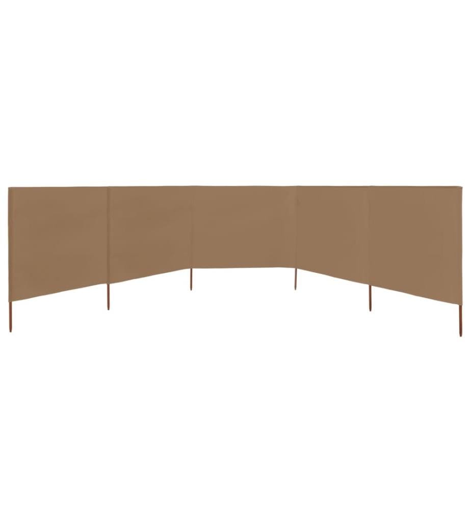 Paravent 5 panneaux Tissu 600 x 120 cm Taupe