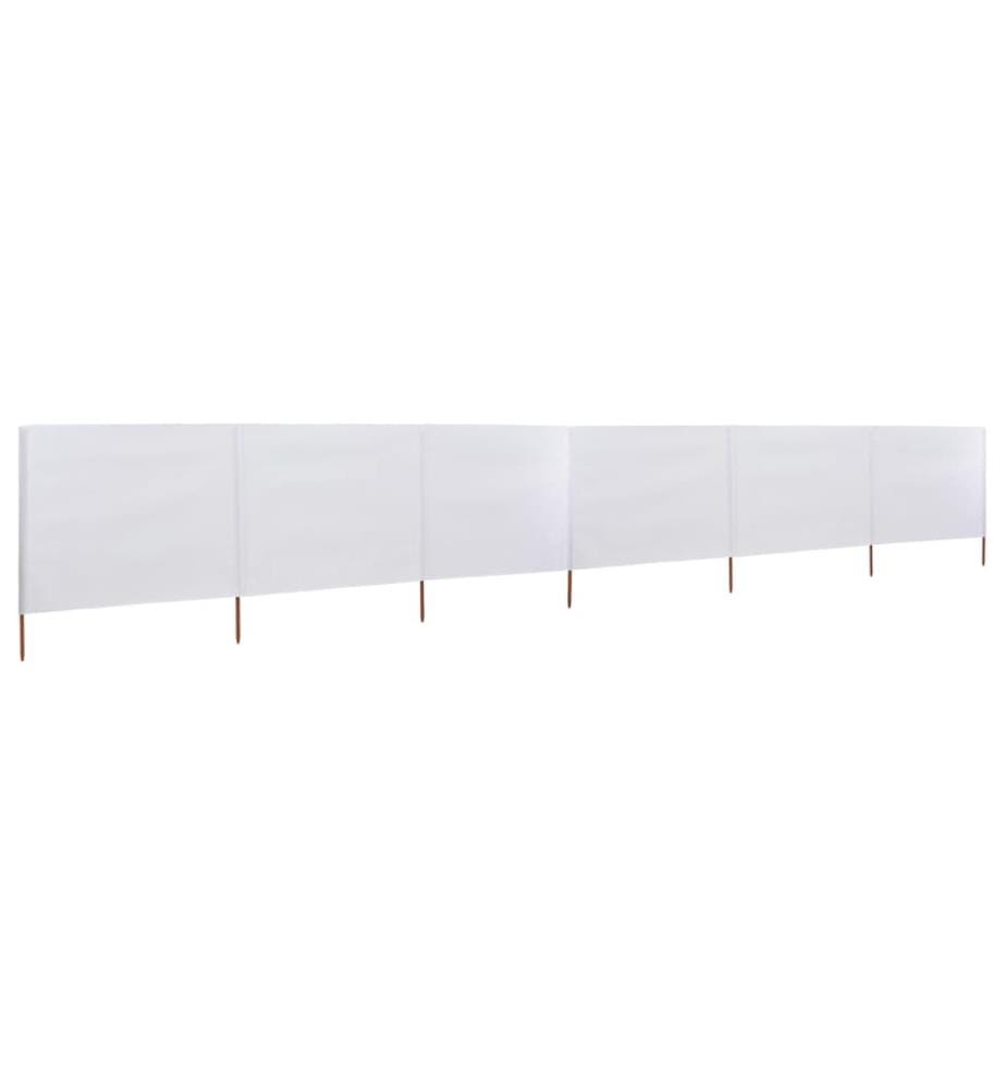 Paravent 6 panneaux Tissu 800 x 160 cm Blanc sable