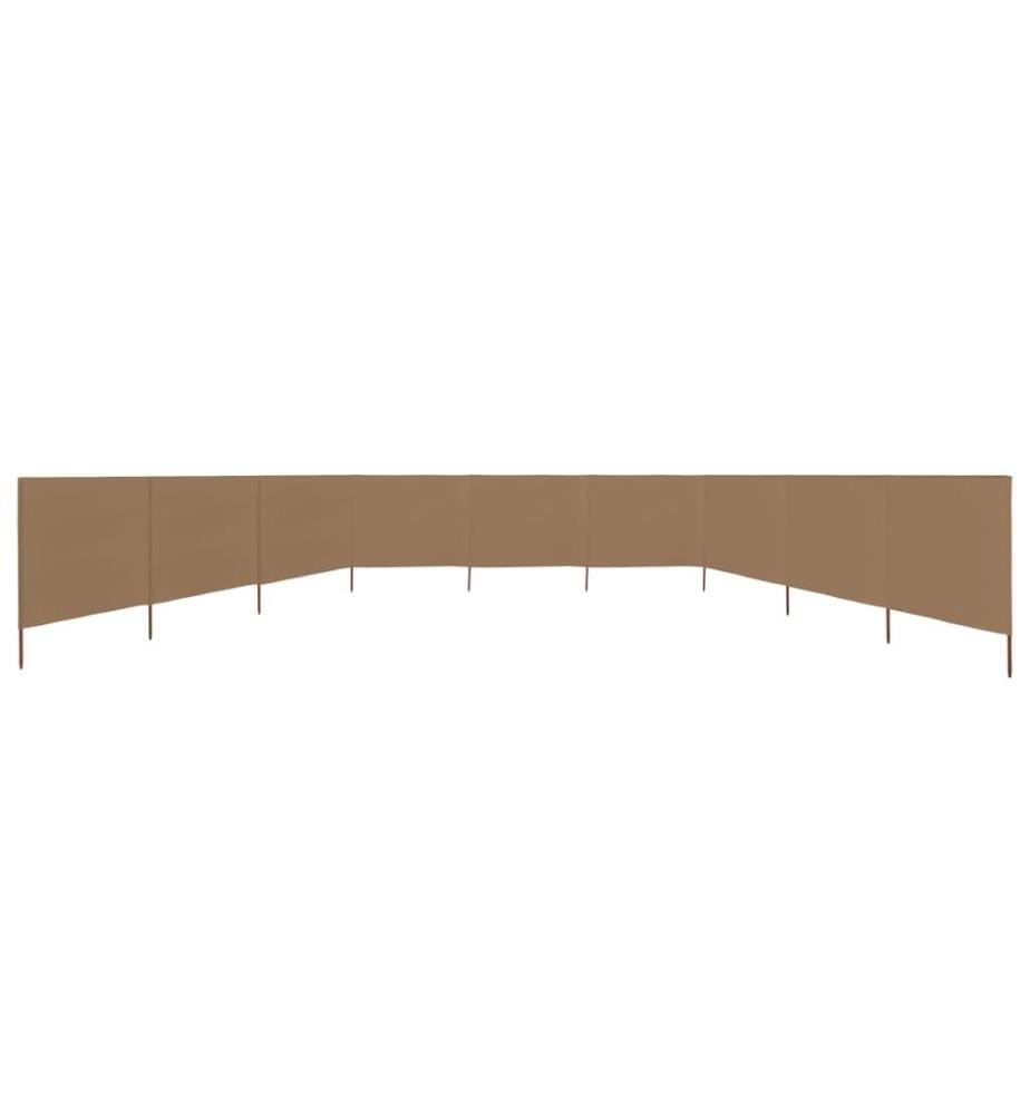Paravent 9 panneaux Tissu 1200 x 160 cm Taupe