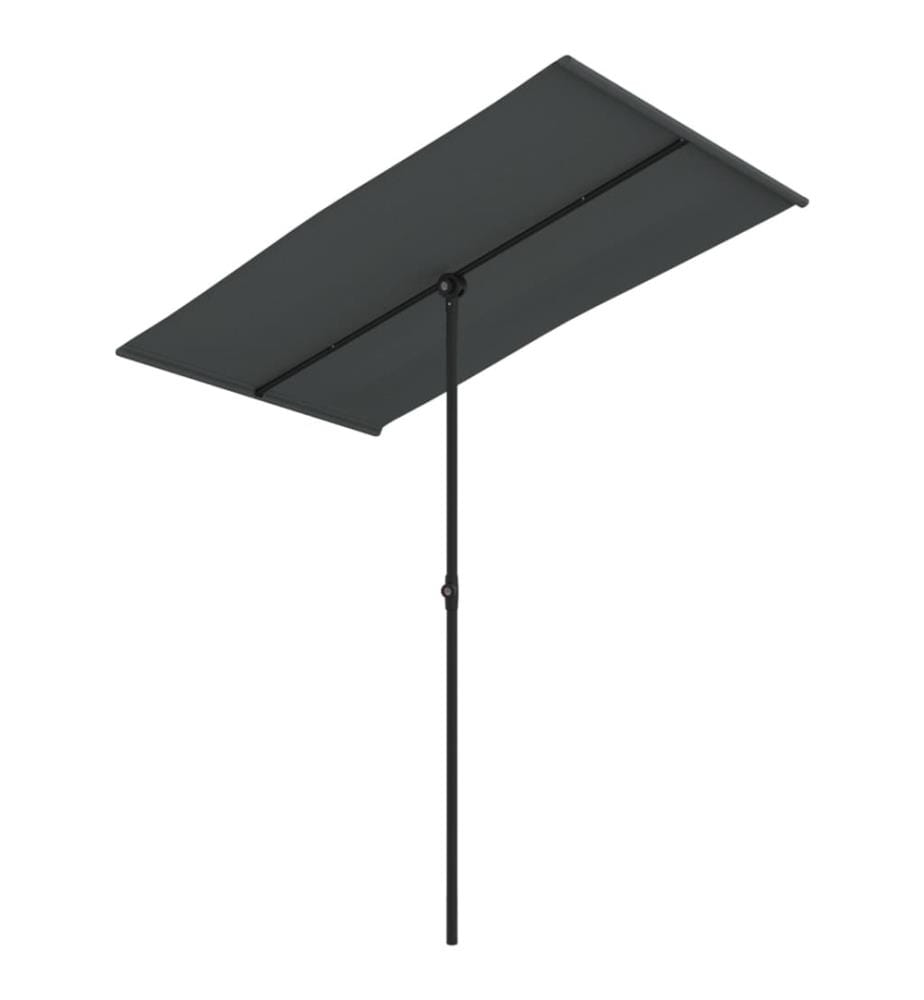 Parasol d'extérieur avec mât en aluminium 180x110 cm Anthracite