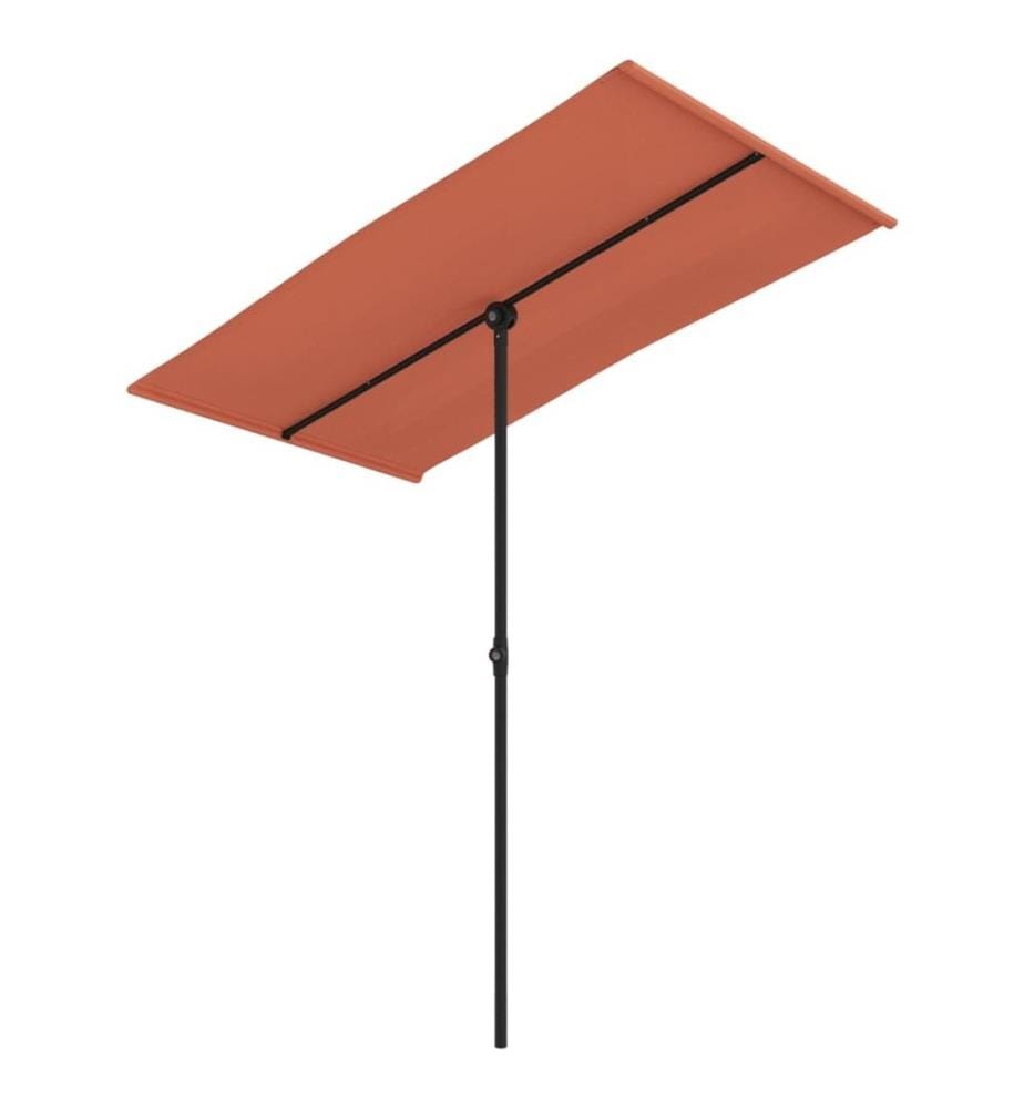 Sonnenschirm mit Aluminium-Mast 180 x 110 cm Terracotta-Rot
