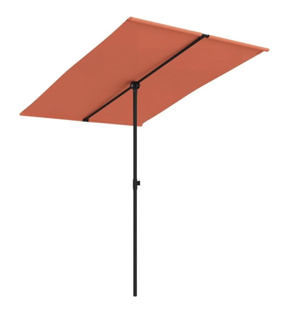 Parasol d'extérieur avec mât en aluminium 2x1,5 m Terre cuite