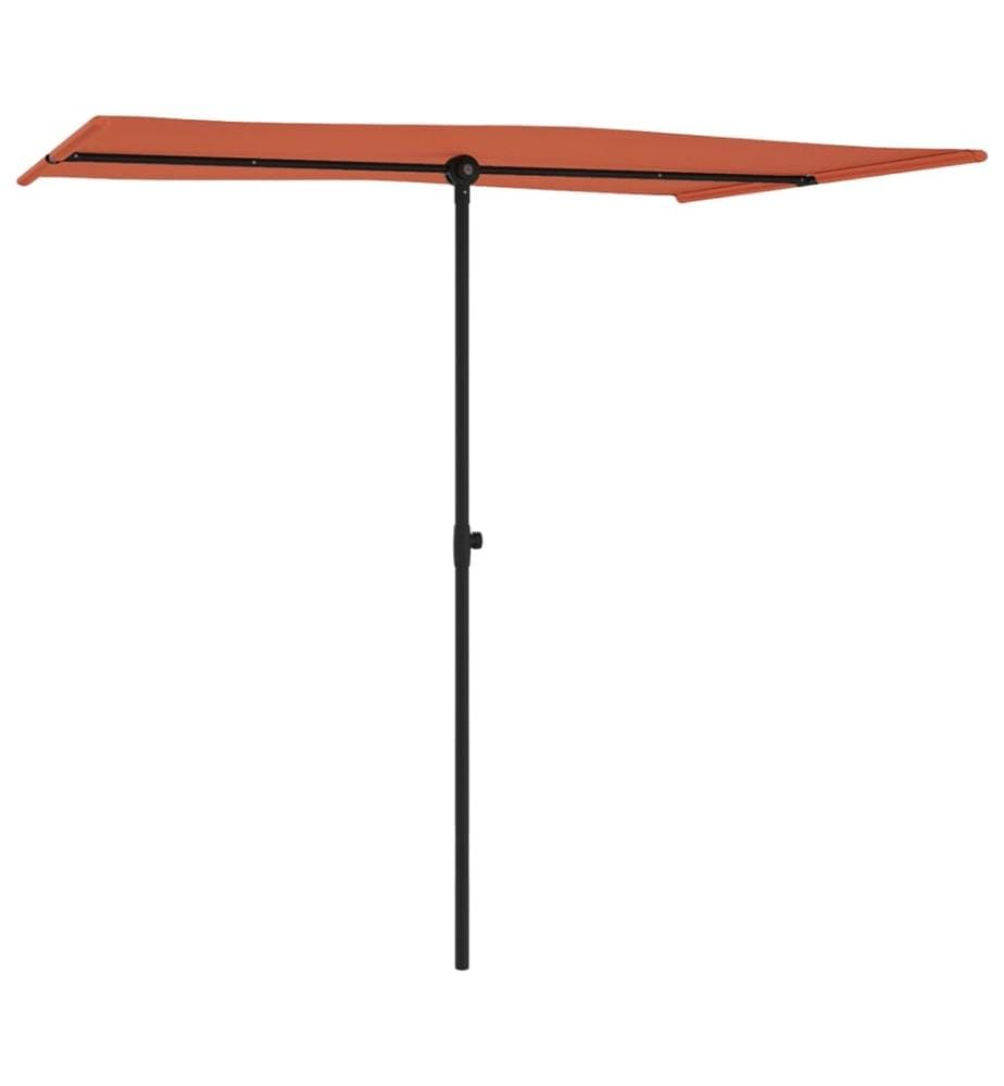 Parasol d'extérieur avec mât en aluminium 2x1,5 m Terre cuite