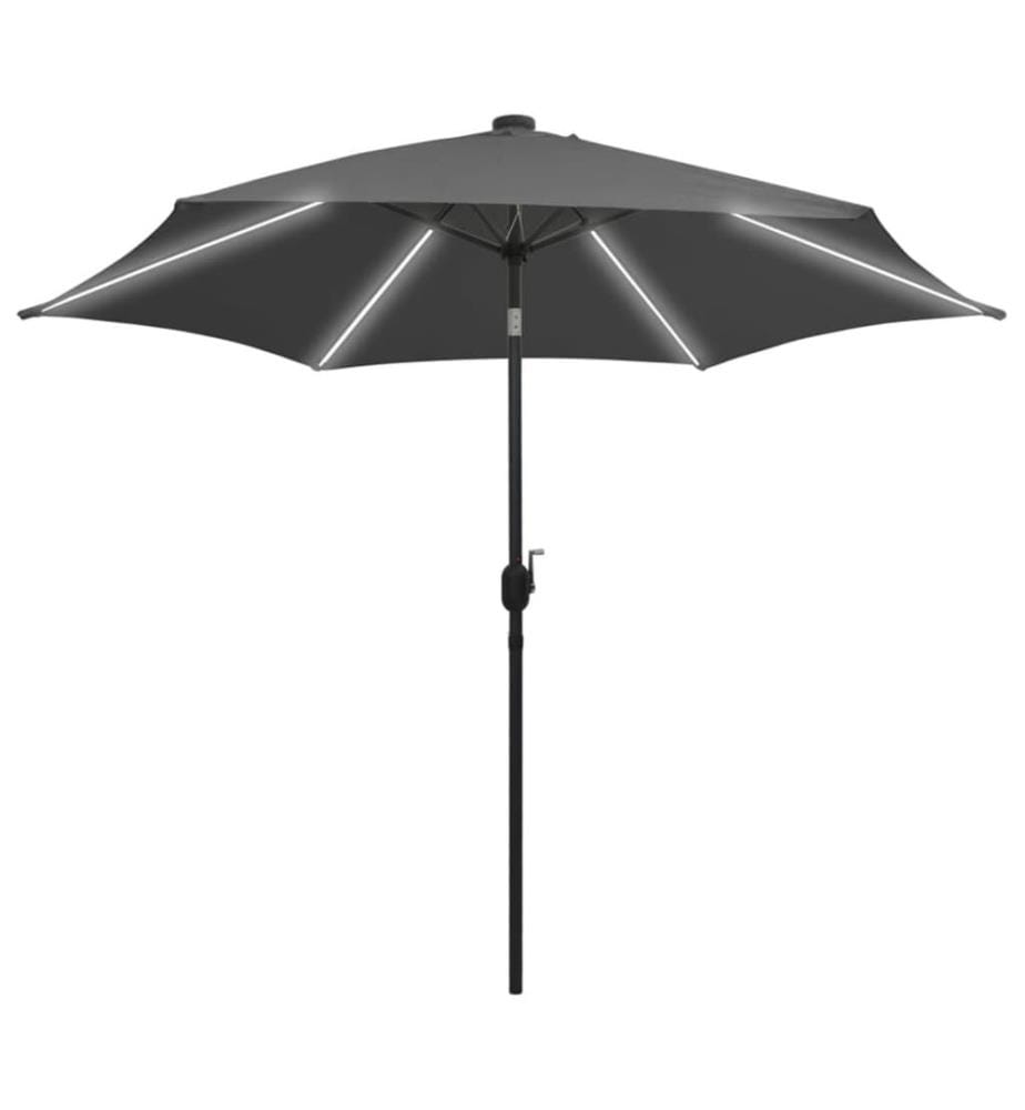 Sonnenschirm mit LED-Leuchten & Aluminium-Mast 300 cm Anthrazit